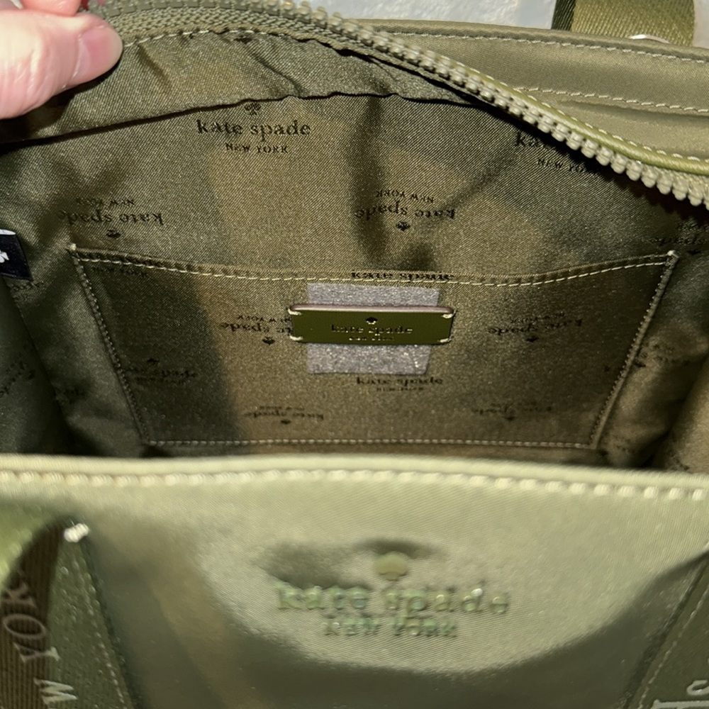 kate spade Green Small Structured Tote with Webbing Details - Picture 12 of 14